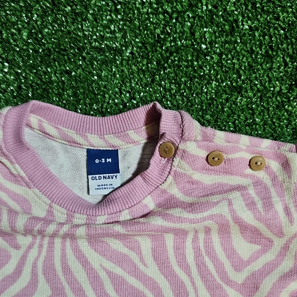 Old Navy Pink and White Zebra Baby GirlTee - Picture 3 of 4